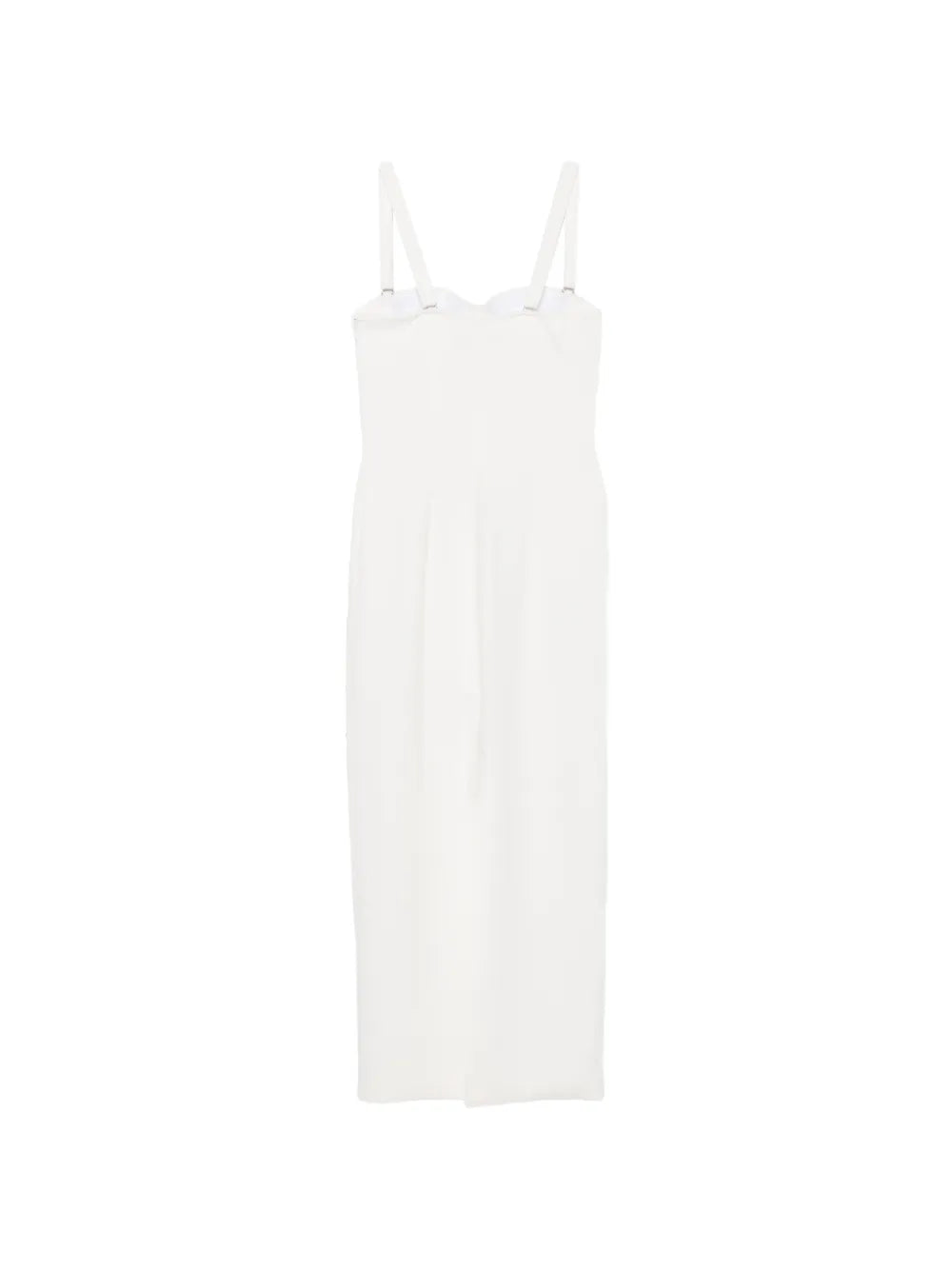 Abito tubino longuette con bustier a coppe e ricami specchietti