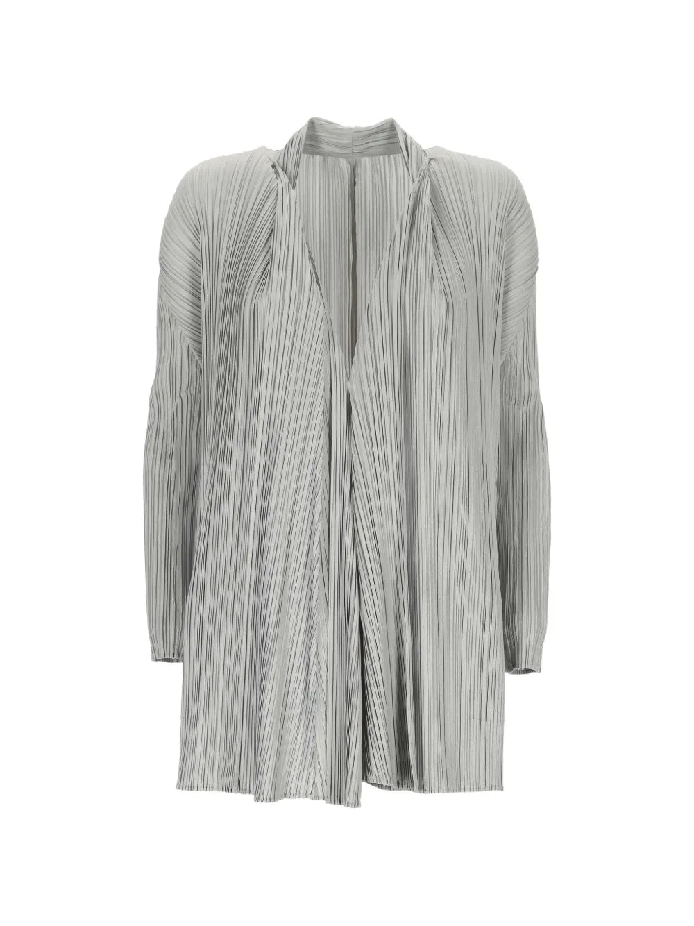 Pleats Please Issey Miyake – Cardigan Plissé Lungo con Revers a Soffietto