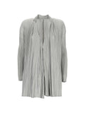 Pleats Please Issey Miyake – Cardigan Plissé Lungo con Revers a Soffietto