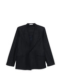 Blazer Loose in Flanella di Lana con Revers a Punta