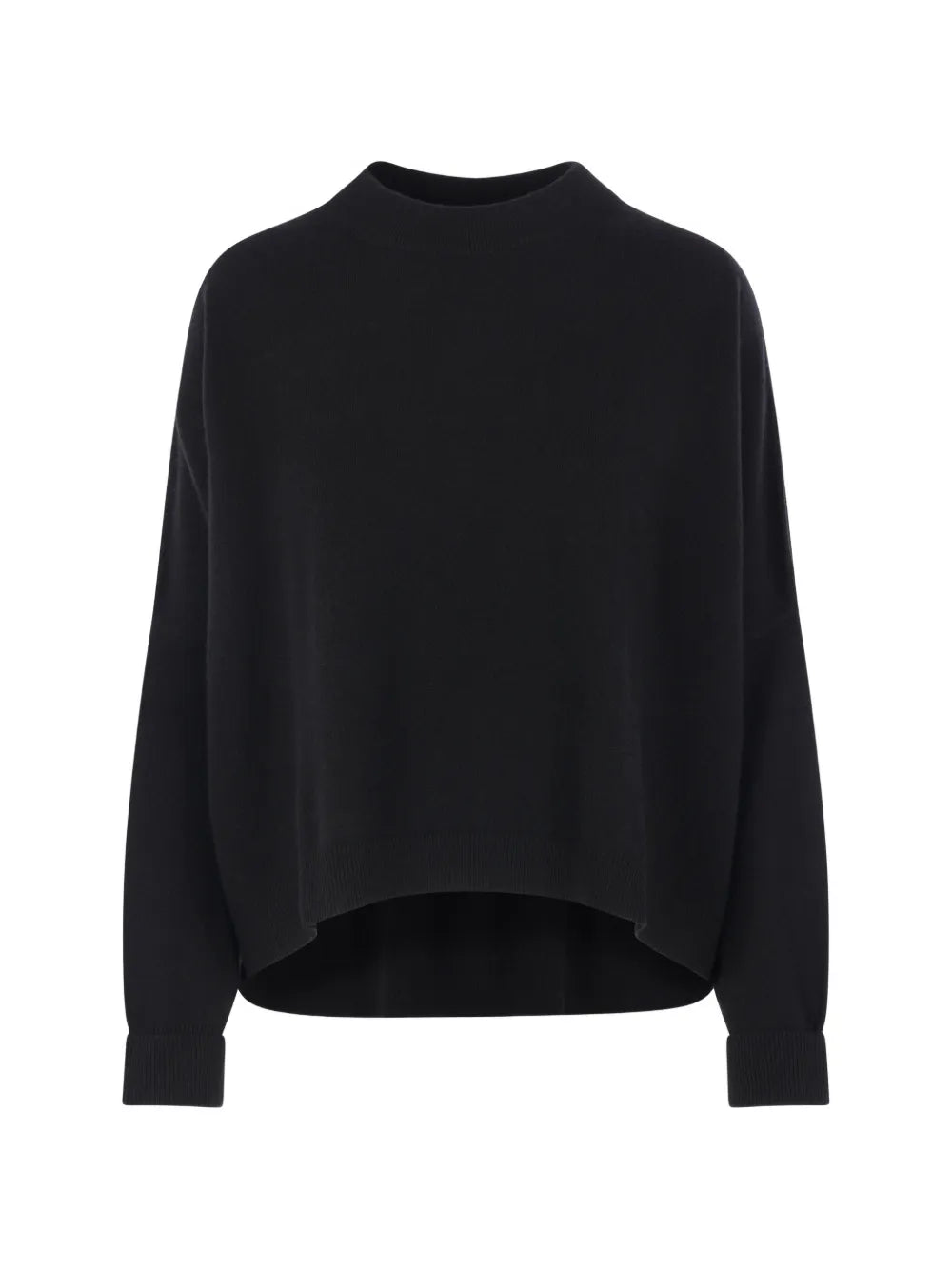 Maglione iconico girocollo in 100% cashmere con polsini a risvolto