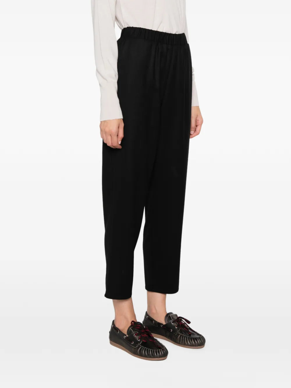 Carrot Pantaloni in Lana con Cavallo Basso