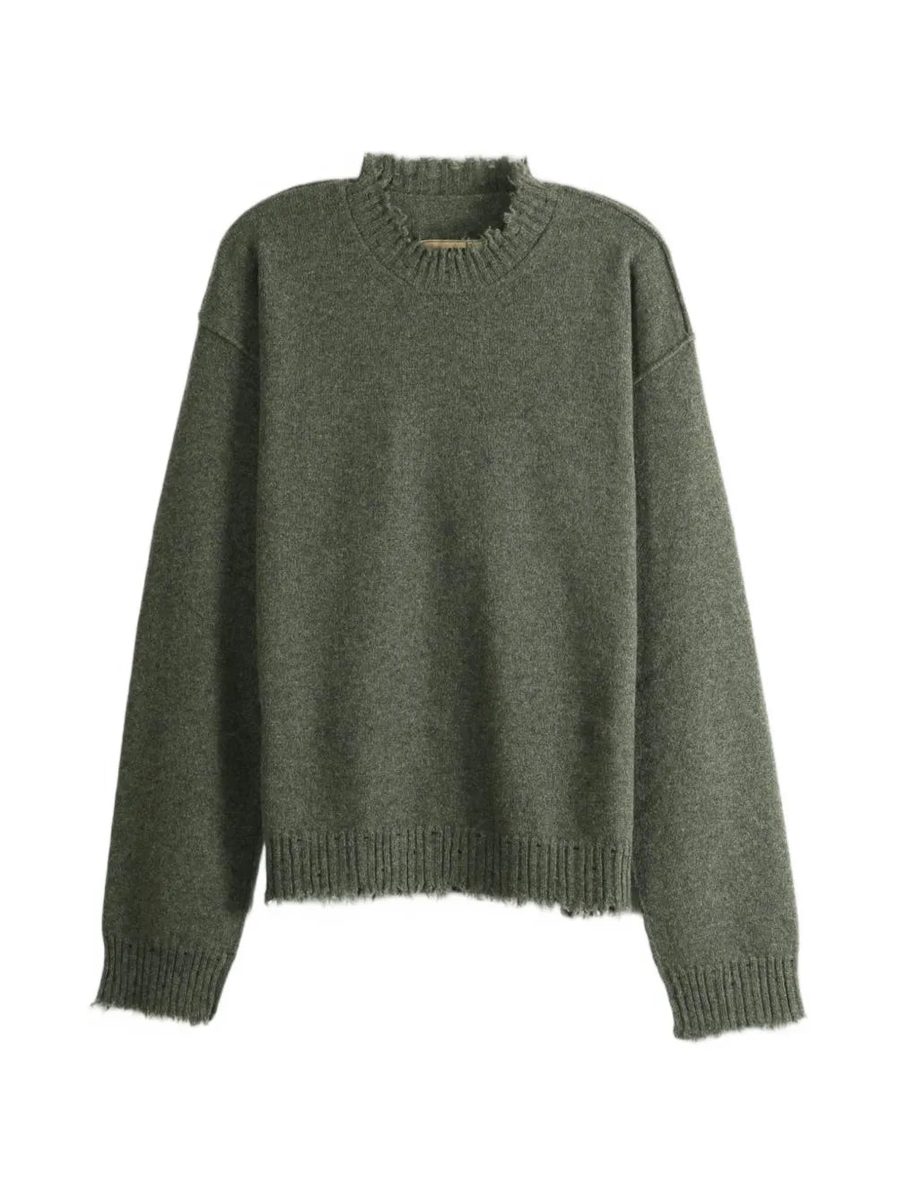 Maglione Girocollo Distressed Oversize in Puro Cashmere