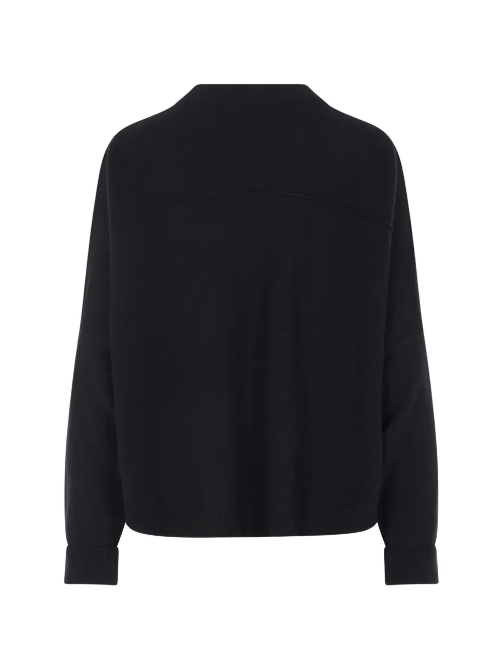 Maglione iconico girocollo in 100% cashmere con polsini a risvolto