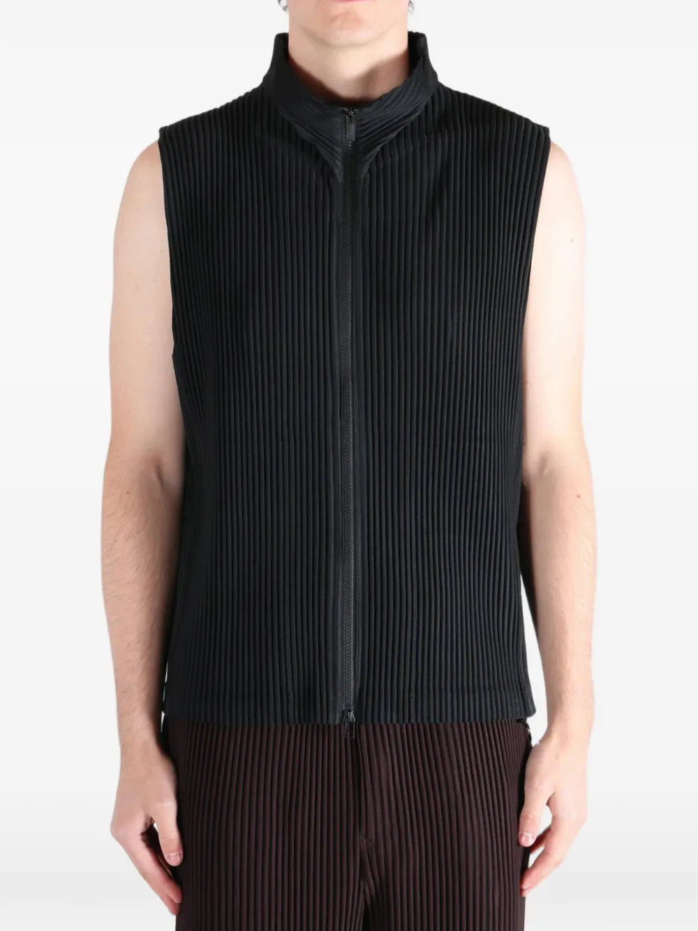 Smanicato con Chiusura a Zip e Collo Rialzato Plissé Homme Plissé Issey Miyake