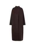 Cappotto Lungo Oversize con Bordo Cimosa in Lana