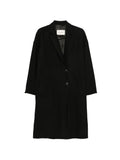 Cappotto over in lana vergine linea a uovo con rever a lancia