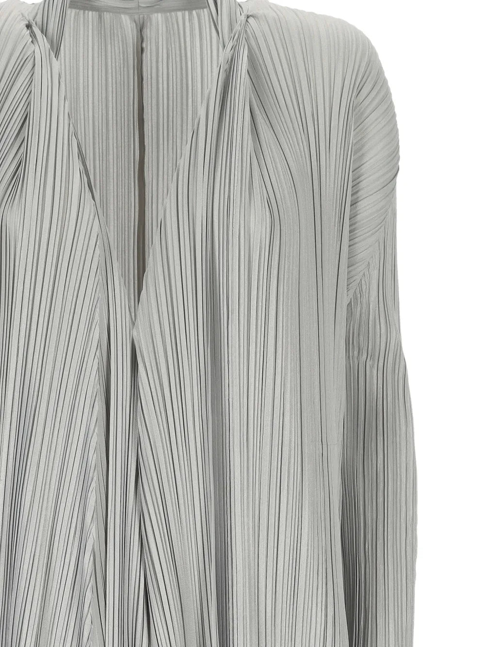 Pleats Please Issey Miyake – Cardigan Plissé Lungo con Revers a Soffietto