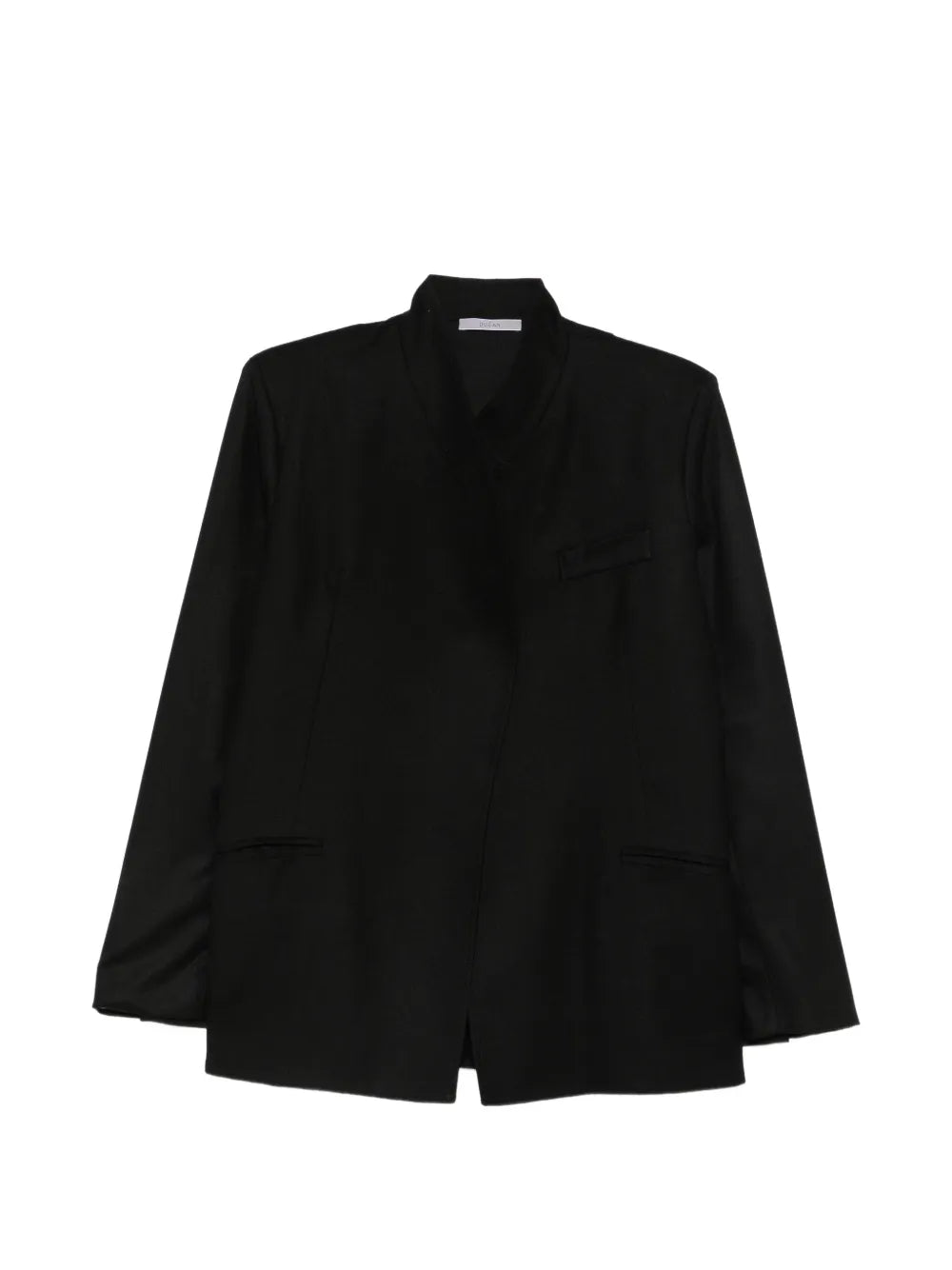 Blazer Loose in Flanella di Lana con Revers a Punta