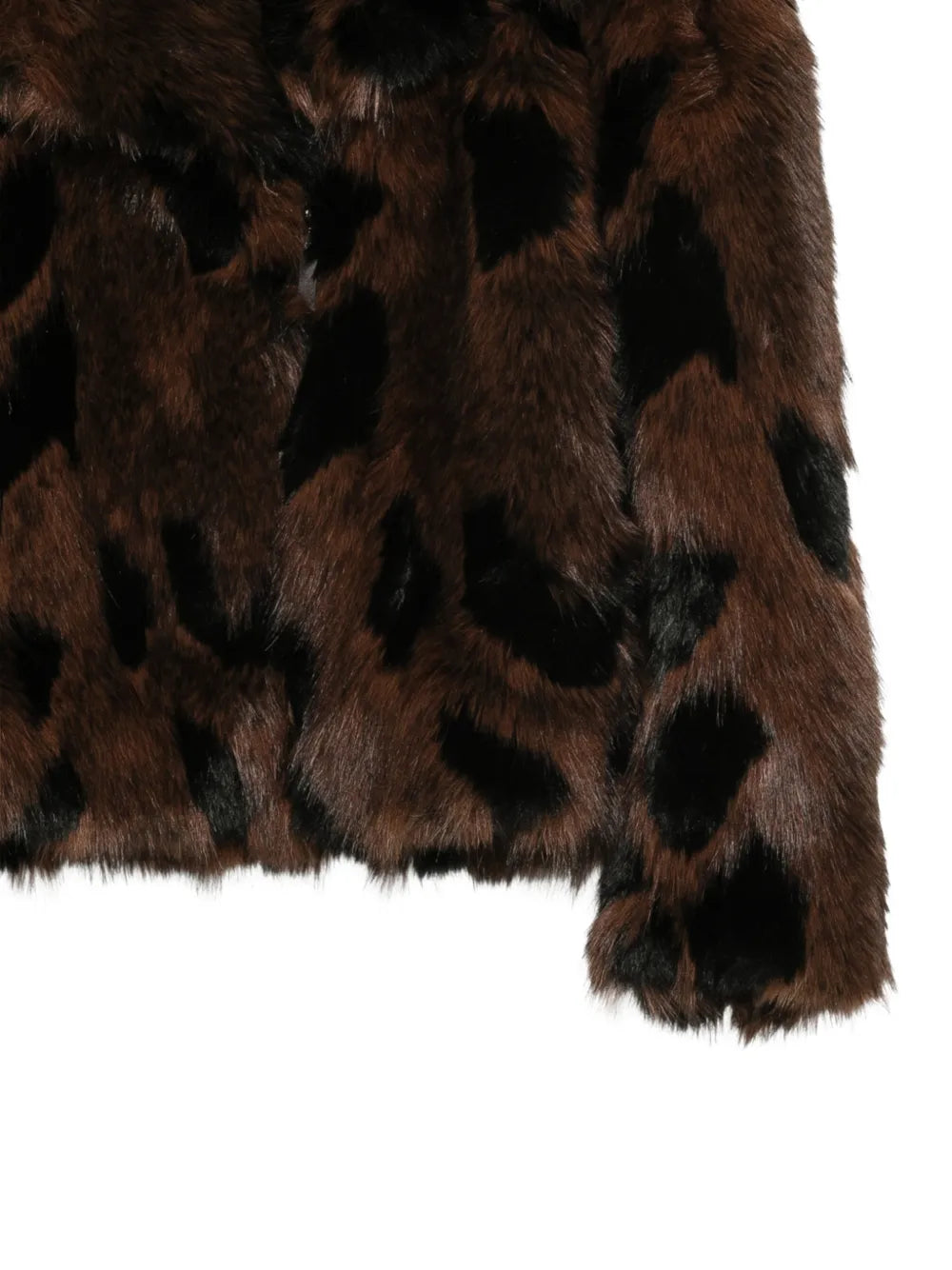 Giacca biker in ecofur animalier