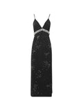 Cocktail Slip Dress Des Femmes con Paillettes e Spacco