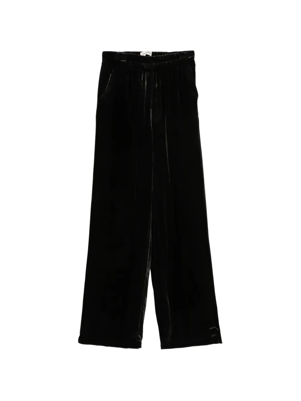 Pantalone Gamba Larga in Velluto di Seta