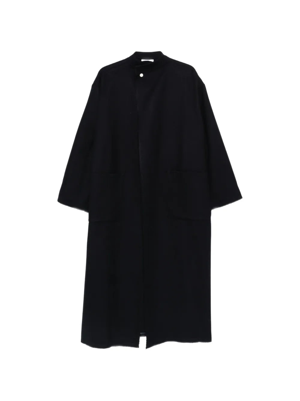 Cappotto Lungo Oversize con Bordo Cimosa in Lana