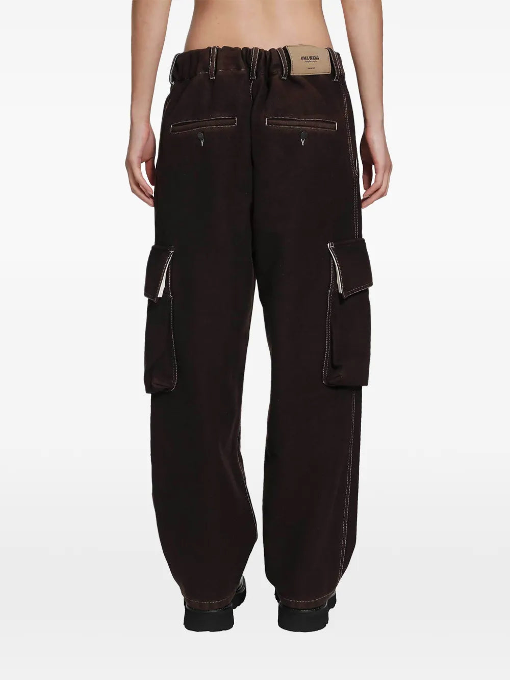 Pantalone Cargo Paxton in Lana Pesante Marrone
