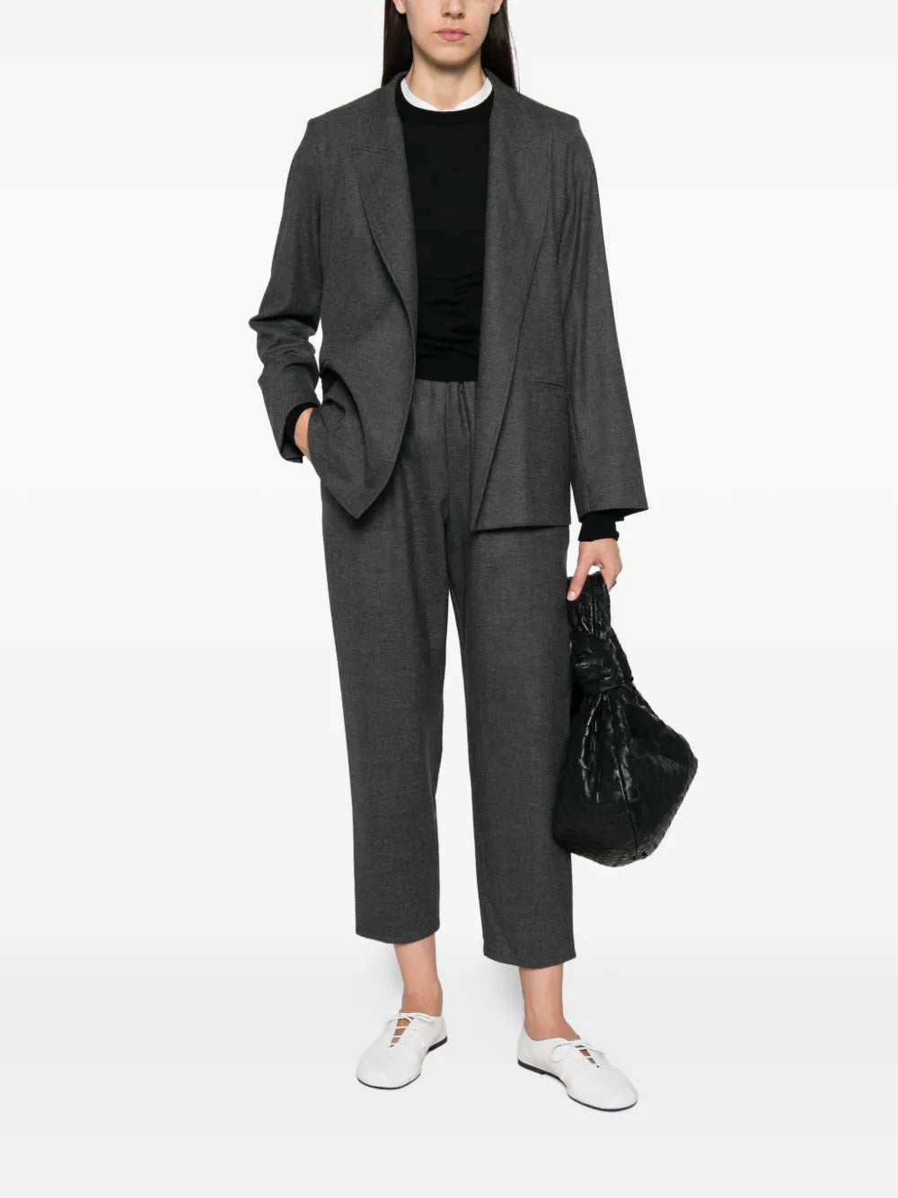 Carrot Pantaloni in Lana con Cavallo Basso