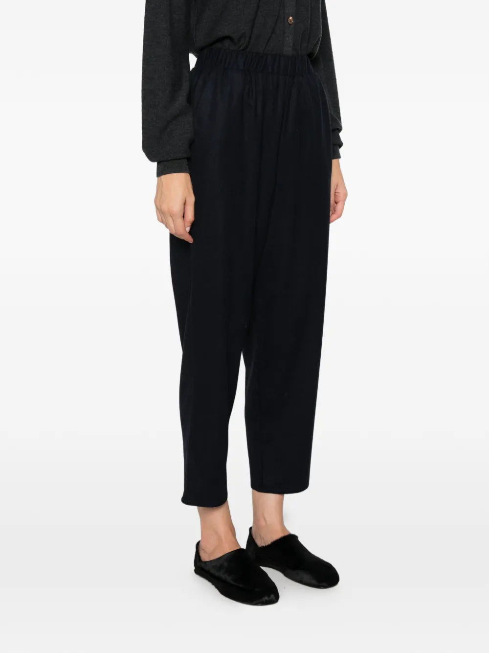 Carrot Pantaloni in Lana con Cavallo Basso