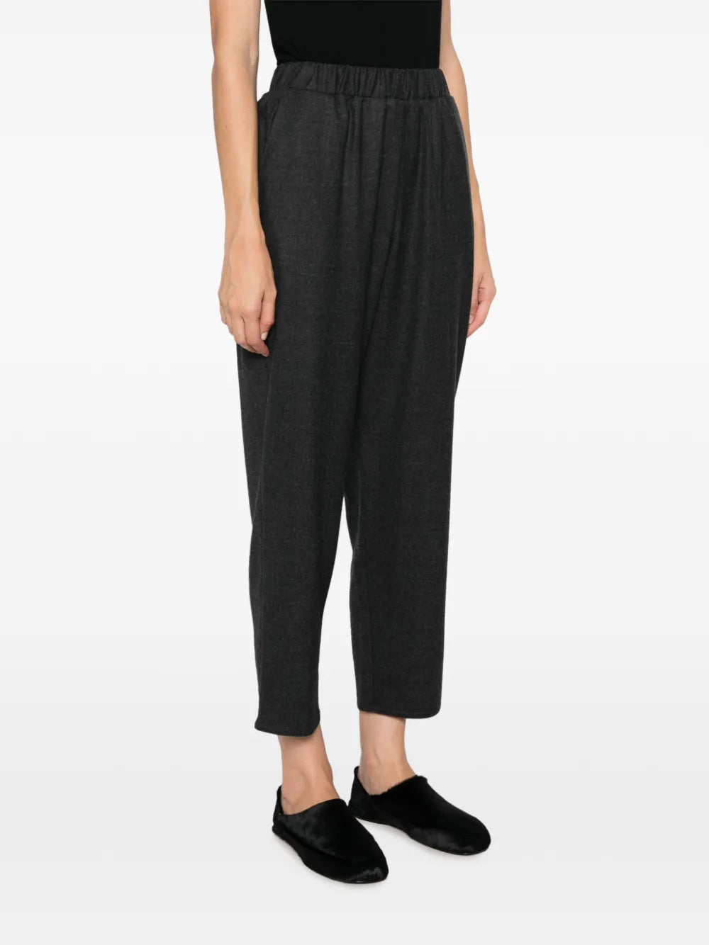 Carrot Pantaloni in Lana con Cavallo Basso