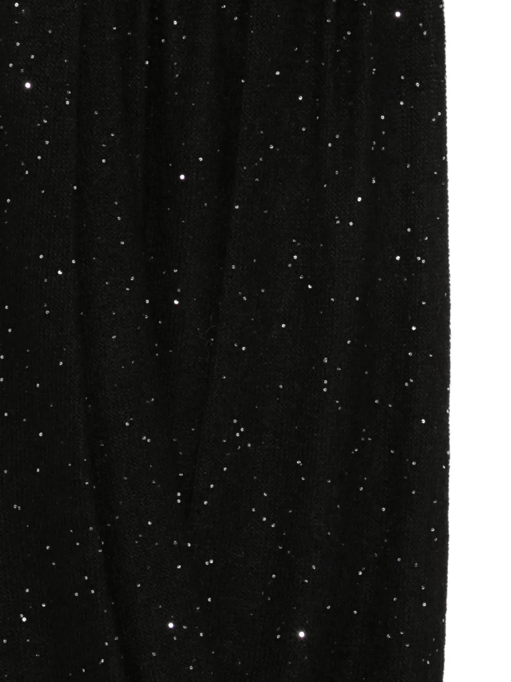 Gonna midi in maglia alpaca e mohair con drappeggio e micropaillettes