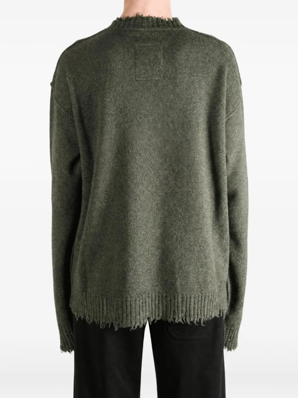 Maglione Girocollo Distressed Oversize in Puro Cashmere