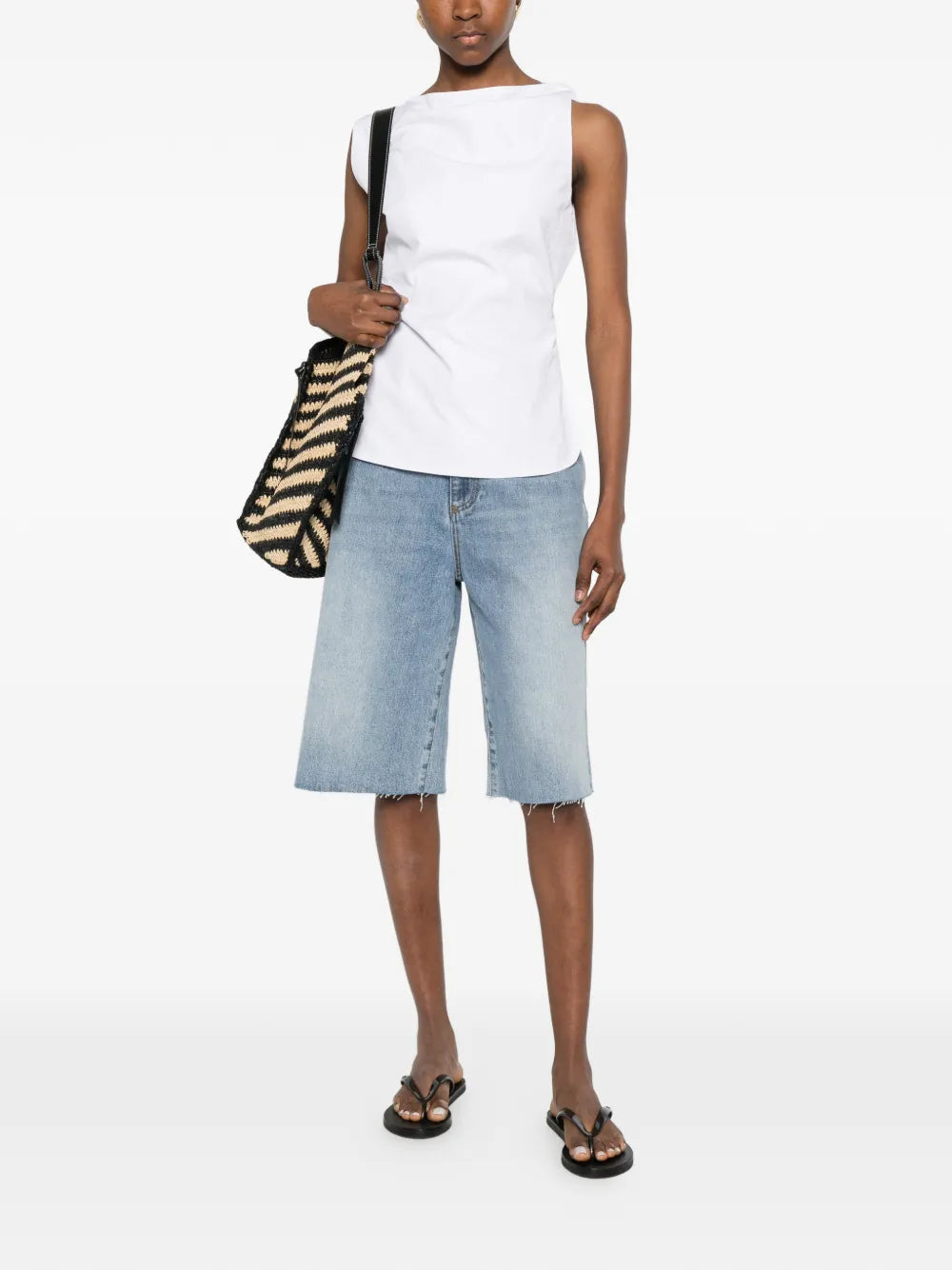 Baggy fit denim shorts