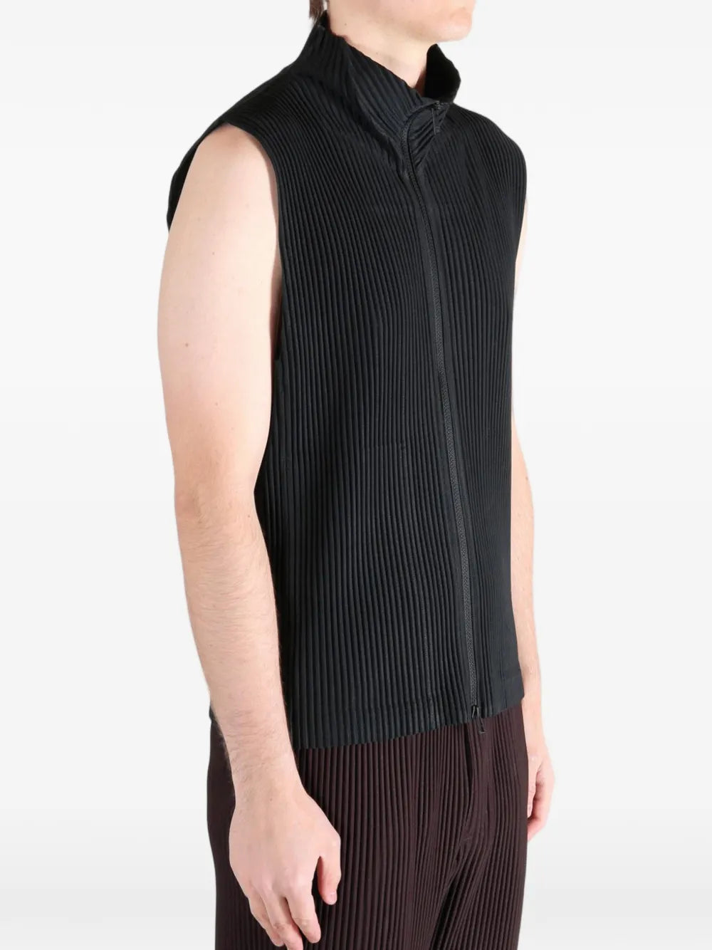 Smanicato con Chiusura a Zip e Collo Rialzato Plissé Homme Plissé Issey Miyake
