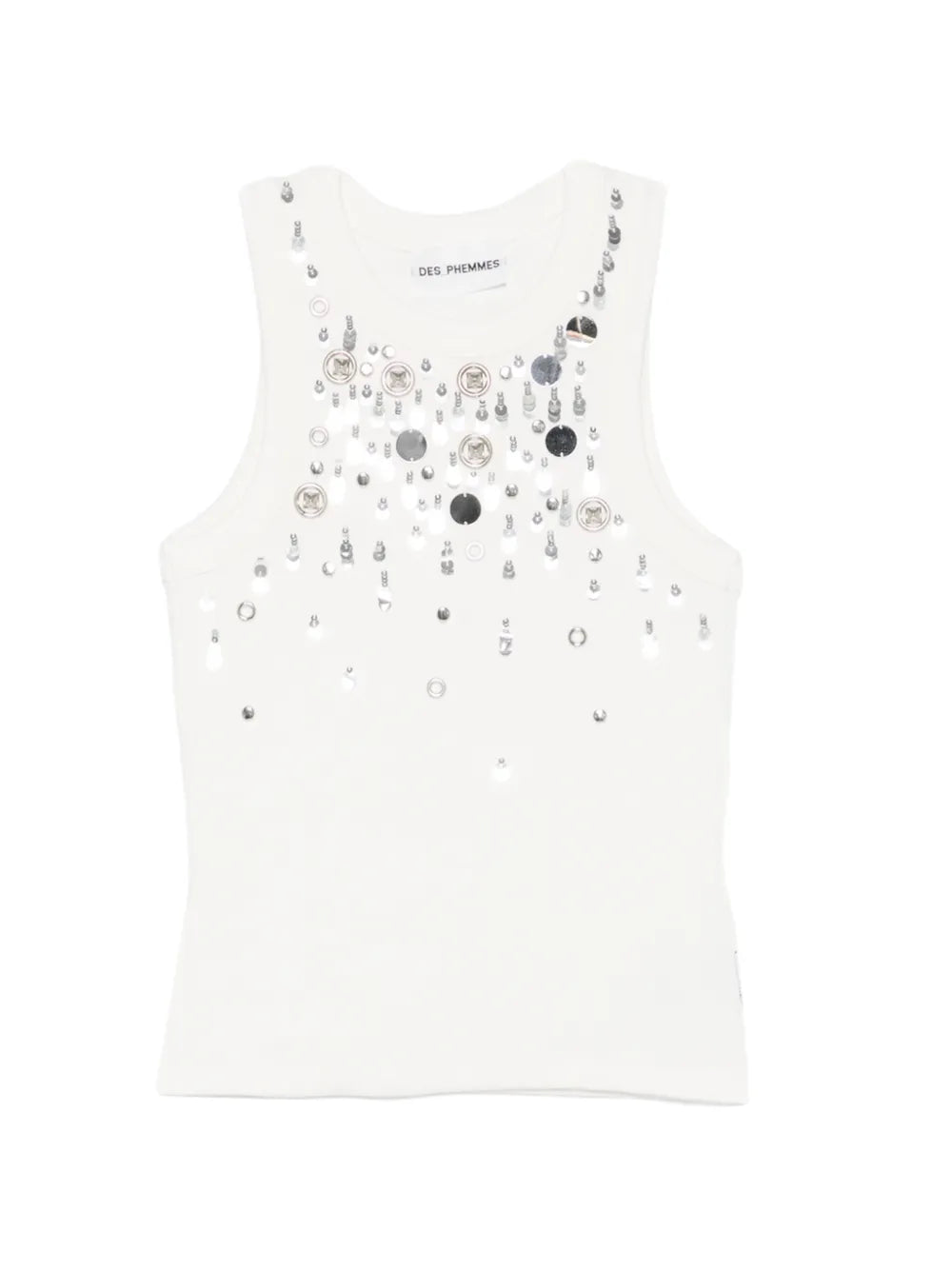 Classic Tank Top con Ricami Gioiello