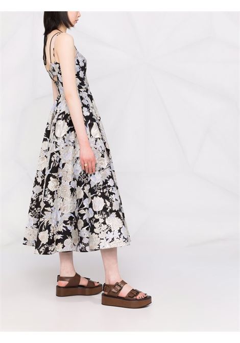 abito scollato in jaquard ERDEM | Abito | 21588BJFCBLACK/IVORY