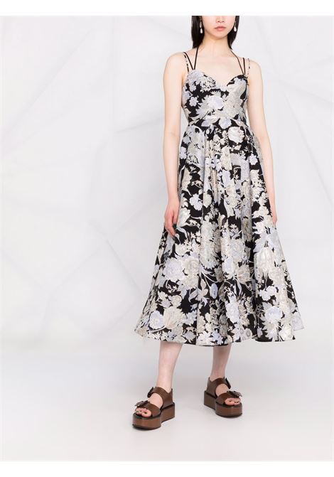 abito scollato in jaquard ERDEM | Abito | 21588BJFCBLACK/IVORY