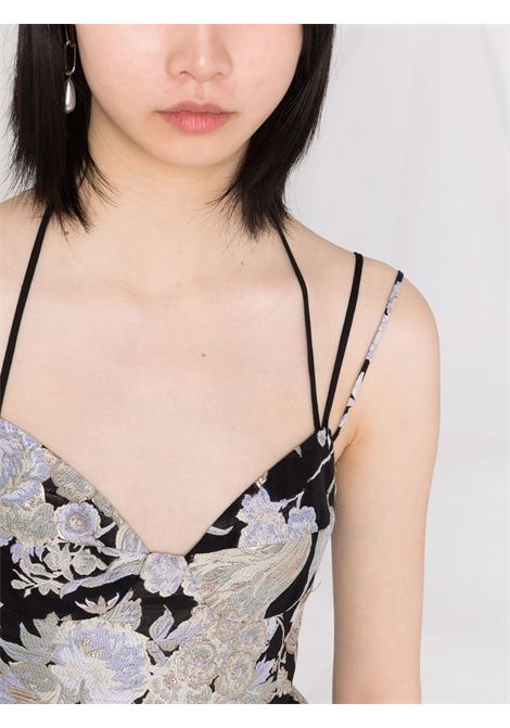 abito scollato in jaquard ERDEM | Abito | 21588BJFCBLACK/IVORY