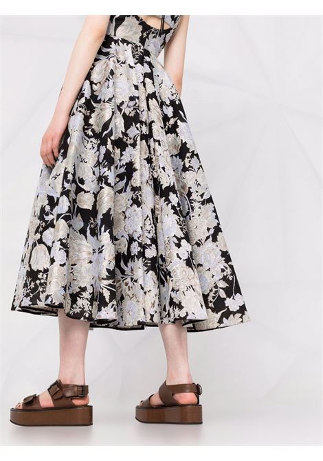 abito scollato in jaquard ERDEM | Abito | 21588BJFCBLACK/IVORY