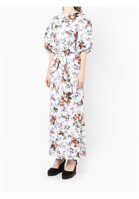 abito lungo con stampa fiori ERDEM | Abito | 21640CVTSWHITE/MULTI
