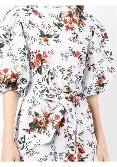 abito lungo con stampa fiori ERDEM | Abito | 21640CVTSWHITE/MULTI