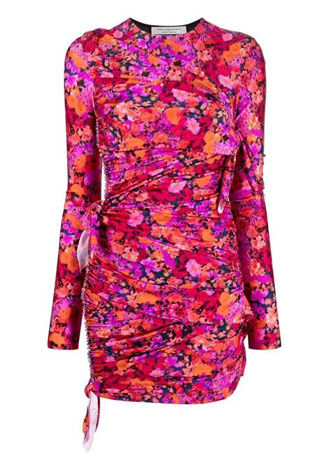 abito corto con stampa floreale