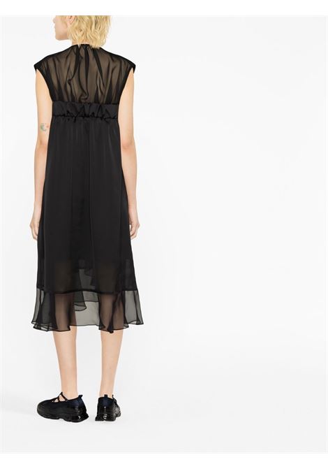 abito smanicato in maglia e chiffon SACAI | Abito | 23-06499002