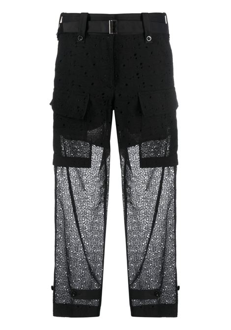 broderie anglaise cargo pants SACAI | Pants | 23-06554001