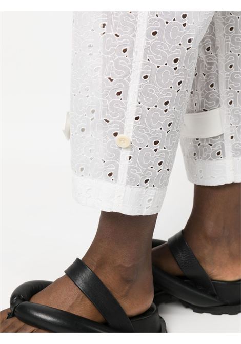 cargo pants in broderie anglaise fabric SACAI | Pants | 23-06554151