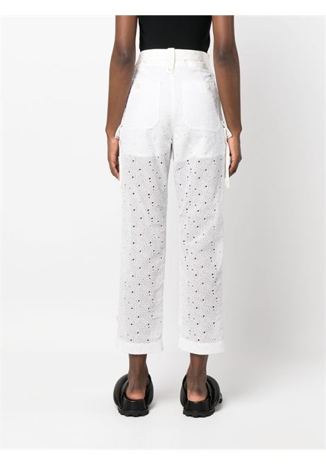 cargo pants in broderie anglaise fabric SACAI | Pants | 23-06554151
